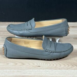 M Gemi Driving Loafers Shoes Womens Size 9 Gray Blue Leather Penny Made In Italy
